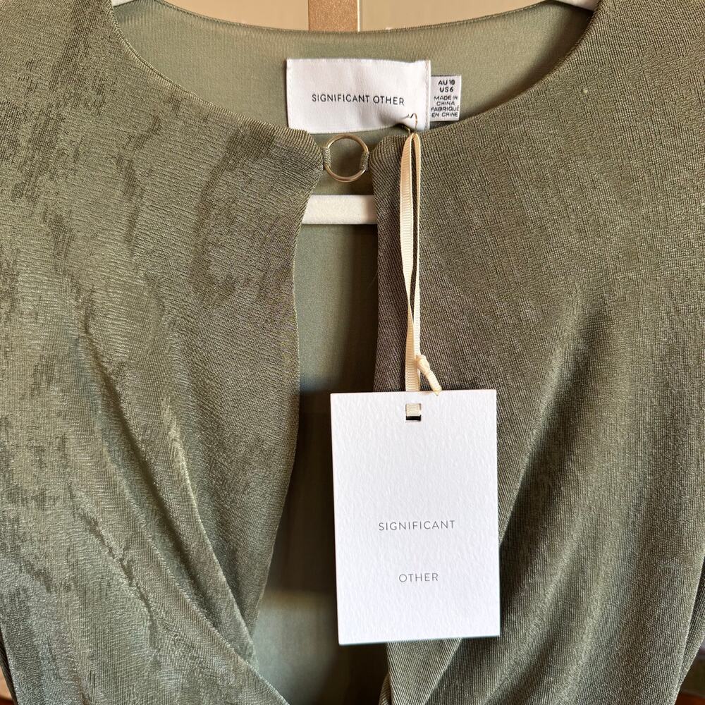 Significant Other Ivy Front Cutout Mini Dress Green NWT SOLD OUT Retail $200 - Picture 7 of 8